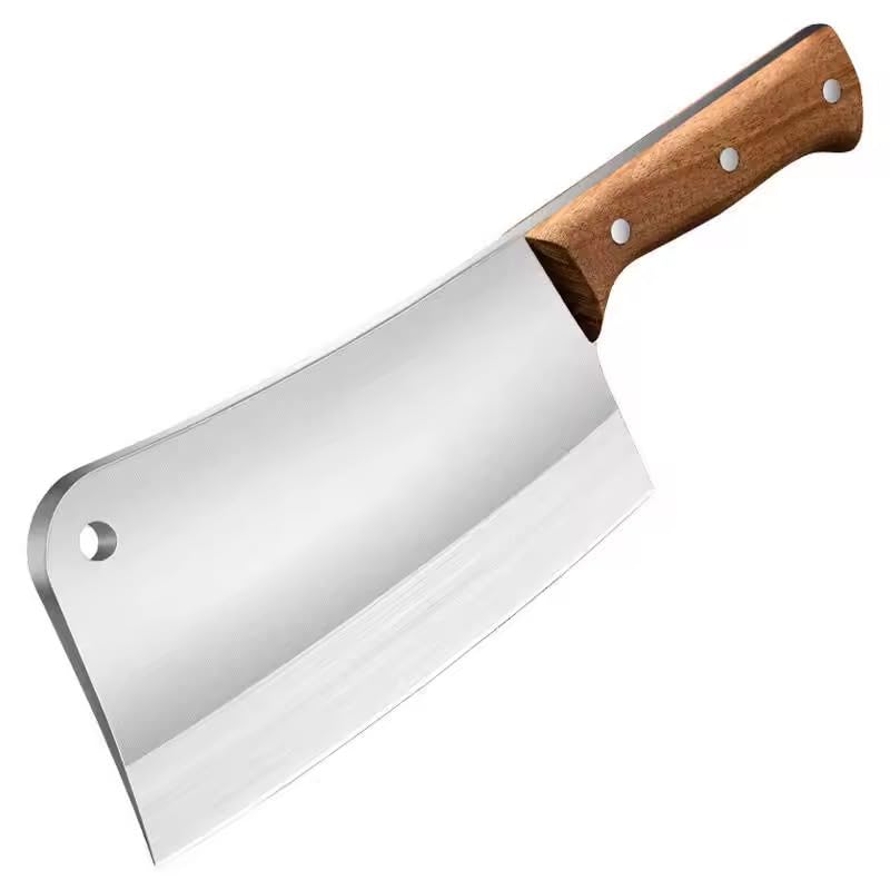 Image of Wizbiz 7 Inch Blade Meat Cleaver Knife for Kitchen Heavy Duty Meat Knife Butcher Cleaver Chopper for Cutting Mutton Chicken Bones Vegetable Kitchen Cutting Tool Combo