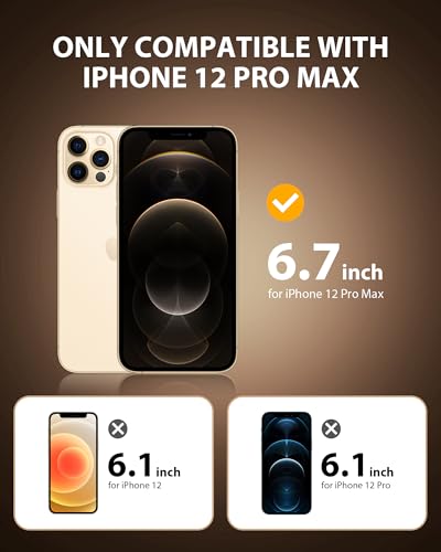 Image of PDDKISS 2 Pack Privacy Screen Protector for iPhone 12 Pro Max (2020) 6.7 inch Black Anti Spy Tempered Glass