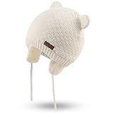 Bamery Baby Crochet Hat Infant Cute Bear Ear Beanie Toddler Boys Girls Earflap Hats for Fall Winter