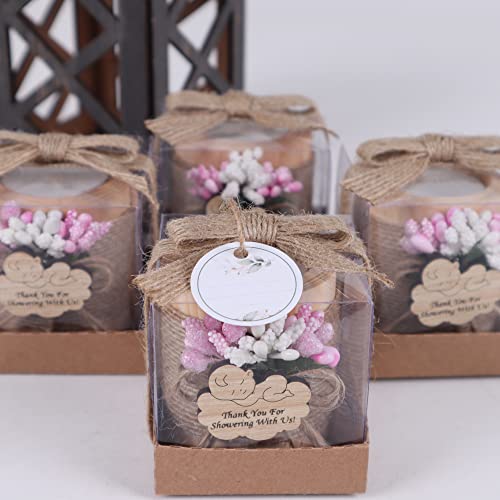 Pack Of 10 Wood Candle Holders, Baby Shower Favors For Girls Tealight Candle Holder, Baby Shower Decorations Wooden Candle Holders, Baby Shower Party Favor Tealight Holder (Baby-Pink, Light Brown) #TOP2