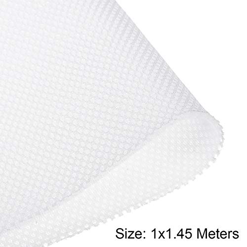 uxcell White Speaker Mesh Grill Stereo Fabric Dustproof 1x1.45M 40 x 57 Inch - Thumbnail 2