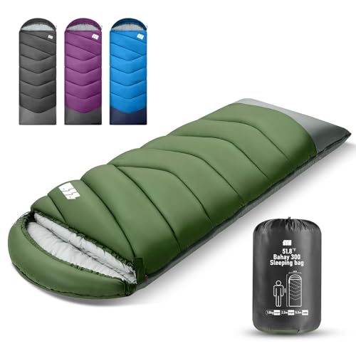 Cold Weather Sleeping Bags for Adults 30℉ - Portable, Waterproof, 4lb Lightweight Sleeping Bag for Tall Kids Girls Boys with Compression Sack, for Warm Camping, Hiking, Travel, Outdoor& Indoor by TANSTRIDER - Used condition - CA$50.59