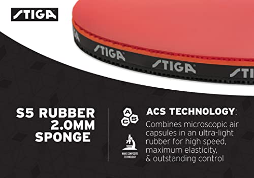 Stiga Raptor Table Tennis Racket - Tournament Level Ping Pong Paddle - Ittf Approved Rubber #TOP1