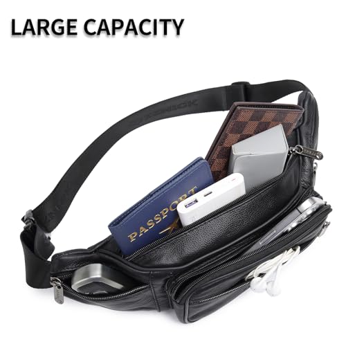 ZZNICK Genuine Leather Fanny Pack