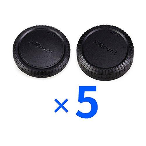 Camera Rear Lens Cap & Body Cap Cover For Fuji Fujifilm X Mount Camera X-T30 Ii X-T20 X-T10 X-E4 X-T5 X-T4 X-T3 X-Pro3 X-Pro2 X-S10 X-A10 X-A7 X-A5 X-T200 X-T100 -5 Packs #TOP1