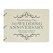 LifeSong Milestones Personalized 5th Wedding Anniversary Guest Book for Couple - Husband and Wife 5 Years of Marriage Celebration, Wooden Ivory Signature Registry Guest Book (Ivory)