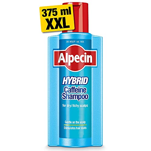 Alpecin Hybrid Shampoo 375ml | Natuurlijke haargroei shampoo voor gevoelige en droge hoofdhuid | Energizer voor sterk haar | Haarverzorging voor mannen | Made in Germany