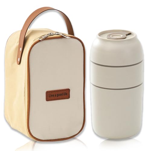 BORDEAG Fiambrera térmica multifuncional de acero inoxidable, 650 ml, doble pared, recipiente para alimentos, a prueba de fugas, recipiente térmico para alimentos, taza térmica a prueba de fugas para