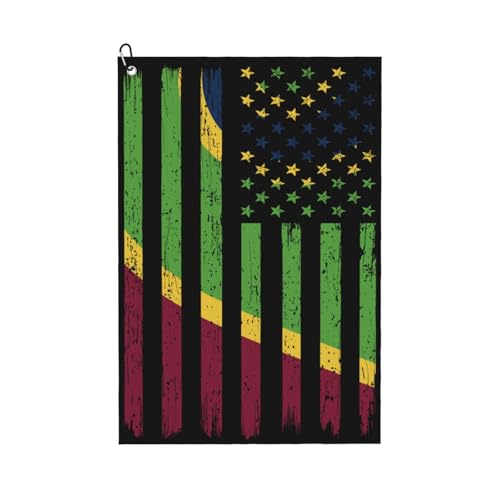 NAZIIQW US & Ohio Flag Golf Towel 24