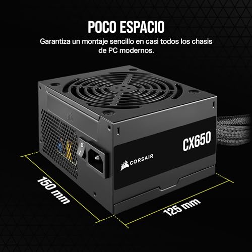 Miniatura 5 de Corsair Cx650 Atx 650w Fuente De Alimentación - Eficiencia 80 Plus Bronze - Bajo Ruido - Cables Con Funda - No Modular - Eu - Negro