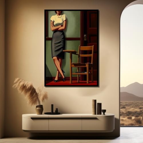 Impression sur toile d'art féminin vintage 80x120cm pour chambre