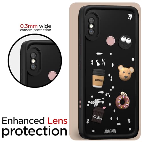 Image of Pikkme Back Cover for Redmi Note 5 Pro | Cute Fun Cartoon 3D Bear Silicone Full Body Protection Bumper Cover (Black) | Cute