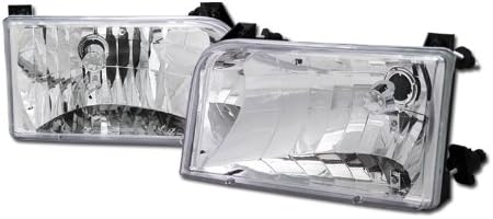 HS Power Crystal Chrome Clear Head Lights Lamps Left + Right DY 1992-1996 for F150 / F250 / F350 Bronco