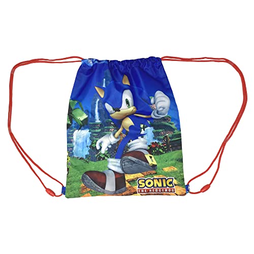 Coriex S.r.l. Sacca Sonic, Chiusura a Coulisse, per Bambini, Borsa, Zaino, Tempo Libero, Scuola, Palestra, 38 x 29 cm, Blu - SN4357MC, Multicolor