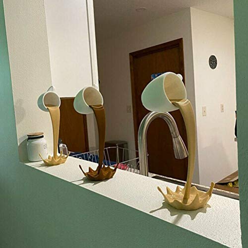 Flutuante Derramando Xícara de café Decoração de Mesa Escultura de Xícara de café (Café)