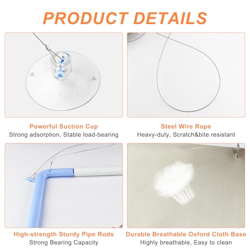 Crihovy Katzen Fensterliege, Hängematte Katze, Katzenhängematte, Katzenbett Fensterbank, Katzenliege Fenster Fensterbankliege Fensterplätze, Fensterplatz mit starkem Saugnapf, für Katzen Bis 18kg