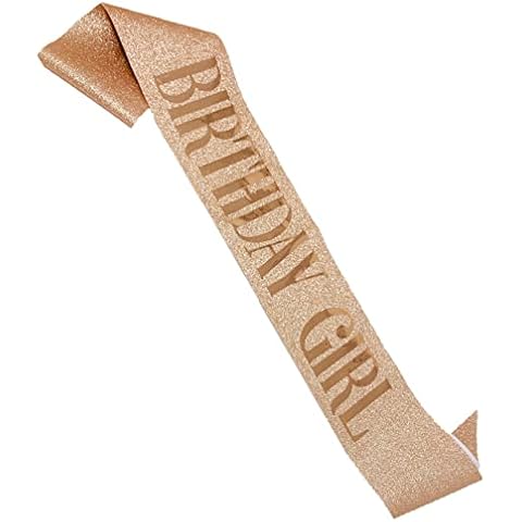 Shimmer Anna Shine Glitter Birthday Sash for Women (Rose Gold Glitter) Cover