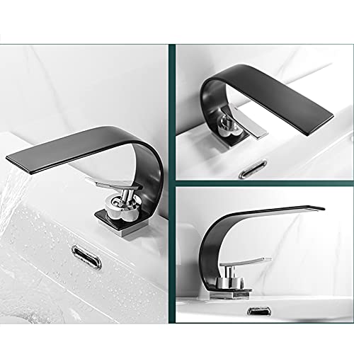 Robinet de lavabo cascade design blanc et chrome pour bien-être - 3