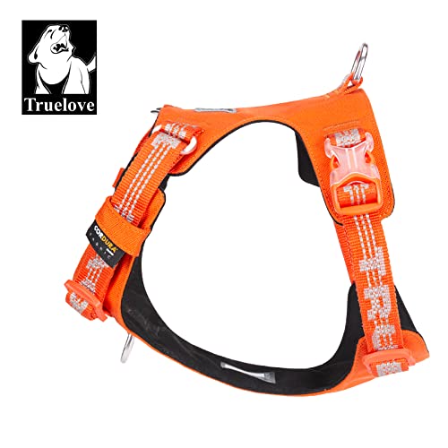 Truelove - Arnés de tela resistente a explosiones para perros de alta densidad de nailon ligero para exteriores, producto adecuado para perros pequeños y medianos grandes TLH6282 (naranja, L)