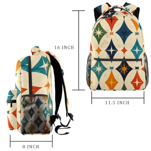 Sac à dos décontracté multicolore avec compartiment principal et poche avant