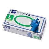 Medline SensiCare Silk Powder-Free Nitrile Exam Gloves, Size Large, Box of 250