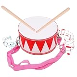 Kids Drums - 20 x 20 cm Snare Drums Sensory Game | Wooden Musical Instrument Adjustable Strap | For Beginners Girls New Year Christmas Halloween Birthday Party Stage Music