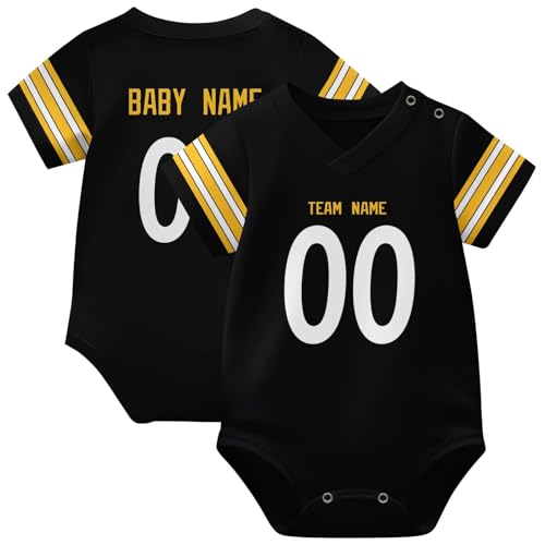 Image of KREDE Baby Clothes Unisex Bodysuit Jersey Style Custom Name Number for Baby Boys