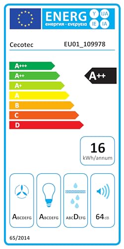 Cecotec Campana Extractora Redonda de Pared 35 cm Bolero Flux DRT 358000 Black A++. Acabado en Negro, Succión 715 m³/h, 2 Velocidades + Función Booster, Filtros de Carbono, Clase A++, Control Táctil - imagen 4