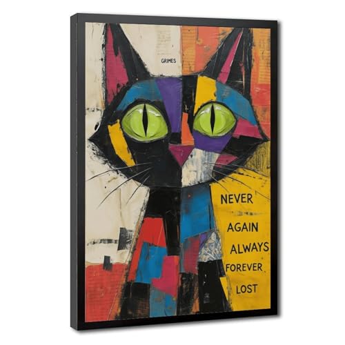 Poster graffiti chat noir Mnyuein pour décorer un paysage sportif ou une chambre à coucher