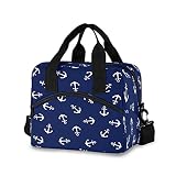 Lunch Bag Insulated Ocean Sea Anchor Large Lunch Box Meal Prep Women, Nautical Theme Reusable Lunch