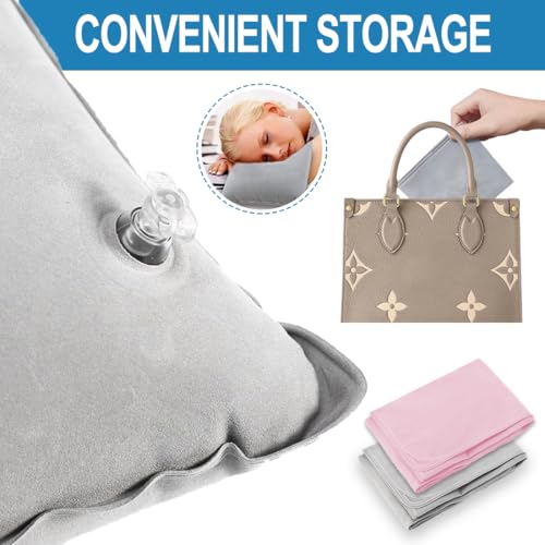 Lot de 2 coussins gonflables pour le camping, les voyages, les voyages, la voiture, la plage, la voiture, la plage, pour le bureau, l'extérieur – Image 3