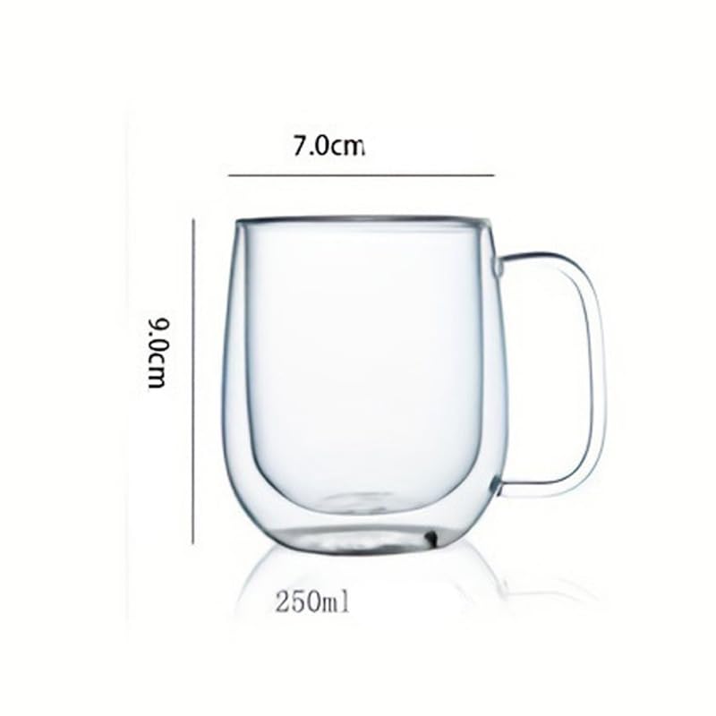 Set de 2 mugs de vidrio doble pared 11.84 oz miniatura 4