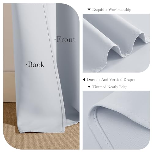 Image of PONY DANCE White Kitchen Curtains 24 Inch Length, Room Darkening Panels Rod Pocket Privacy Drapes for RV Basement /Small Windows /Cafe, 2 Panels(2 Panels, W 29 x L 24 inches, Greyish White)
