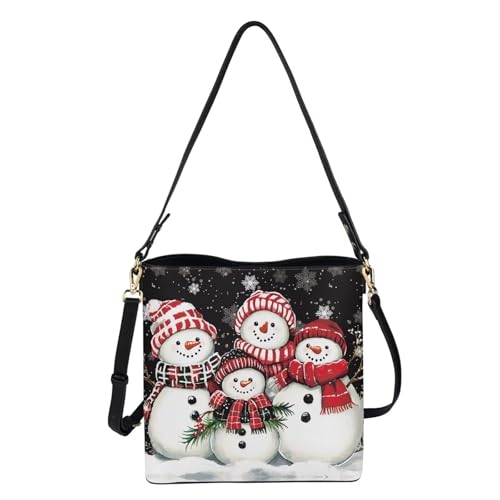 Image of HUGS IDEA Boho Bags for Women Leather Handbag Shoulder Bucket Crossbody Purse