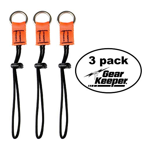 Image of Gear Keeper Load Ring Lanyard TA1-2003-3PK - 10 lb Tool Weight Limit - 9.5 inch Long - Stainless Steel Ring - Nylon Paracord Loop - Adjustable Cord Lock - ANSI /ISEA 121-2018 Compliant- USA Made (3-Pack)