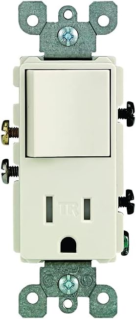 Leviton R66-T5625-0TS Light Almond Single Pole Switch & Receptacle Combination