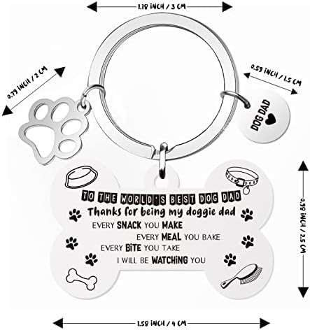 Dog Dad Gifts Keyring, Funny Father's Day Gifts Cards from The Dog, Best Dog Dad Father Gifts to Dad, Dog Lover Dog Owner Gifts for Men, Dog Daddy Birthday Presents and Gift Fathers Day Christmas
