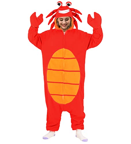 Crab Onesie Adult Red Crab Pajamas 