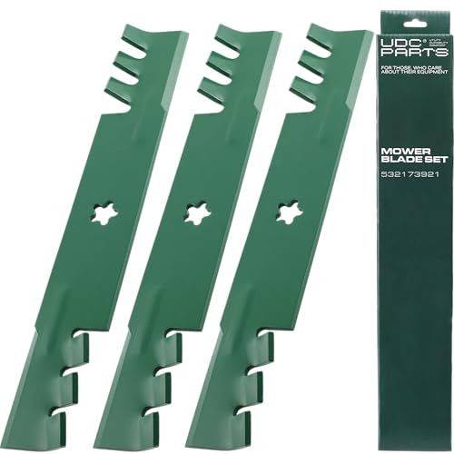 UDC Parts 532173921 Lawn Mower Blades Replacement for Husqvarna 48 Inch 173921 YTH2348 GTH2548 YTH2148 2748GLS YTH2448 YTH2748 YTH1848XP Craftsman 532180054 180054 532173920/3 Pack Gator Mulching