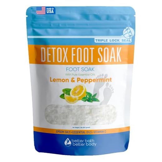 Detox Foot Soak (2 Lbs) Epsom Salt with Pure Essential Oils Lemon & Peppermint