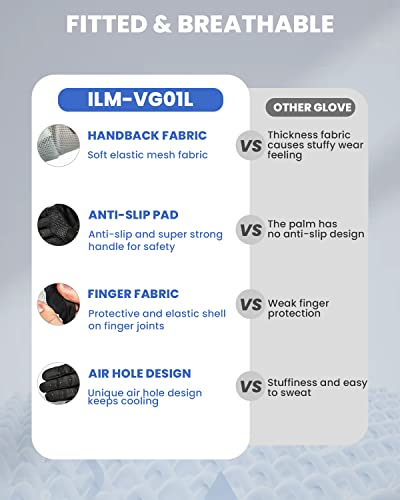 Ilm Summer Mesh Breathable Gloves For Motorcycle Dirt Bike Atv Mx Motocross Mountain Bike Cycling Off Road Mtb Bmx Full Finger Touch Screen Youth Kids Boys Girls (Black, Xs) #TOP1