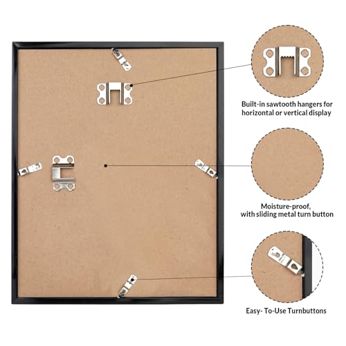 Image of LaVie Home 9x14 Picture Frame for Wall Display, 9x14 Black Picture Frame with HD Plexiglas, 9 x 14 Poster Frame 1 Pack, Display Frame for Vertical or Horizontal, Classic Collection