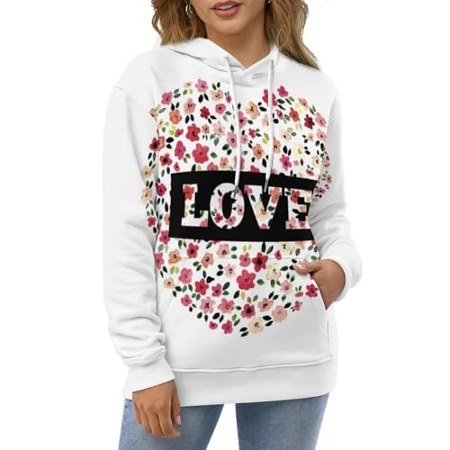 Sweat à Capuche Fleur d'amour - Pull Oversize pour Vos Sorties Citadines et Week-ends Cocooning - 5
