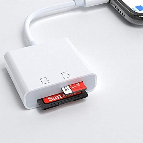 SD Card Reader for iPhone/iPad,3 in 1 SD/TF Card Reader for iPhone iPad Camera Card Viewer Reader for Trail Game Camera DSLR Camera Dash Cams SD Card Reader, Portable No App Required Support iOS Cover