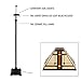 Lavish Home Tiffany Style Floor Lamp – Mission Design Standing Light with Art Glass Lampshade and 2 LED Bulbs – Vintage Look Accent Décor