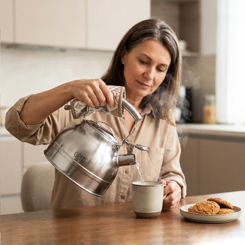 image for GIPFEL INTERNATIONAL Whistling Tea Kettle Stovetop - Food Grade Stainl