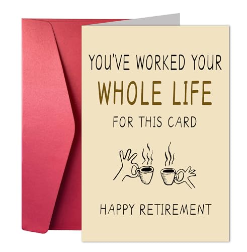 Joycard Funny Retirement Cards With Envelopes, Funny Office Resignation Card For Co-workers And Friends, Humorous Retirement Cards For Family Her/His, Entertaining Farewell Wishes Card For Women Men
