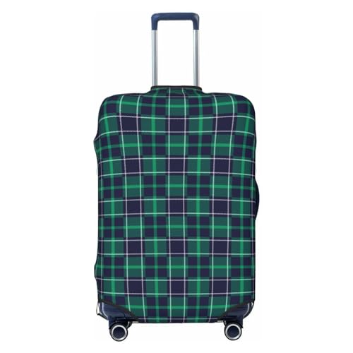 Blue And Green Plaid Luggage Cover, Protective Washable Suitcase Cover - Travel High Elastic Fibers Suitcase Protector Fits X-Large