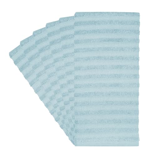 Image of Premium Kitchen Towels (20 inchx 28 inch, 6 Pack) | Large Cotton Dish Towels 450 GSM | Highly Absorbent Terry Kitchen Linen Set with Hanging Loop | Aqua Solid