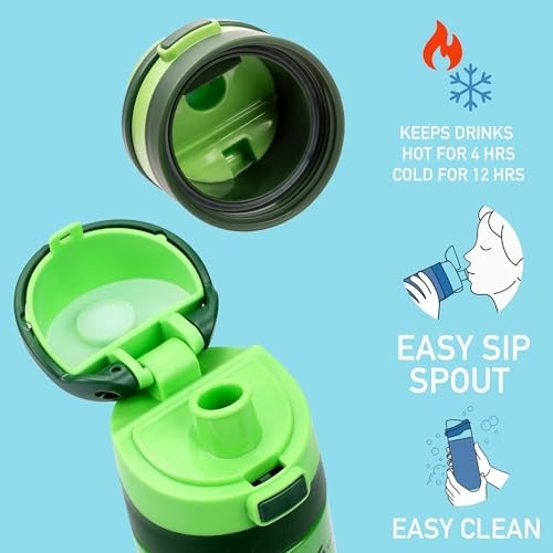 Image of Minecraft Boom Green 24 Oz Stainless Steel Water Bottle